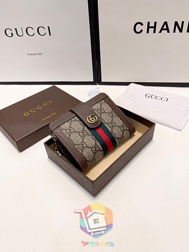 ארנק Gucci בבד מונוגרם עם פס אדום־ירוק 8