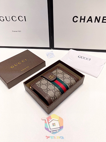 ארנק Gucci בבד מונוגרם עם פס אדום־ירוק 9