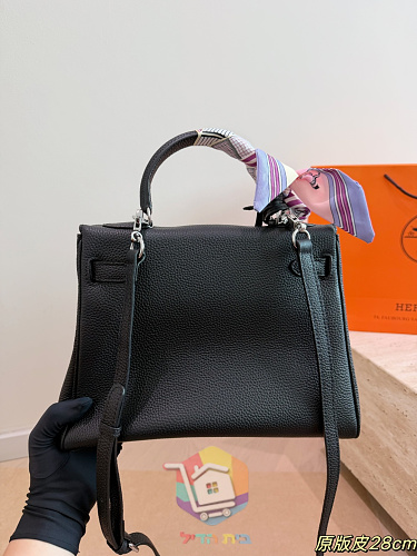 תיק Hermes Birkin מעור טוגו שחור, 28 ס"מ 4