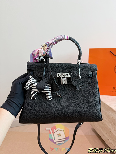 תיק Hermes Birkin מעור טוגו שחור, 28 ס"מ 9