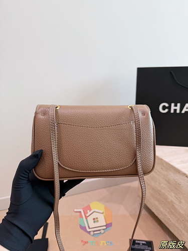 תיק Chanel מעור גרעיני עם דש 2