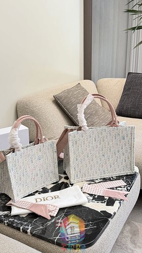 תיק Dior Book Tote ברקמת אוברליק בשני גוונים 9