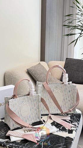 תיק Dior Book Tote ברקמת אוברליק בשני גוונים 18