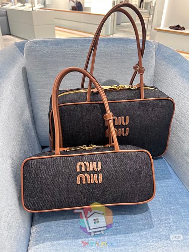Tasche Miu Miu aus Canvas mit Lederbesatz 2