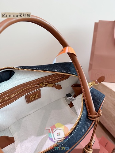 Tasche Miu Miu aus Canvas mit Lederbesatz 3