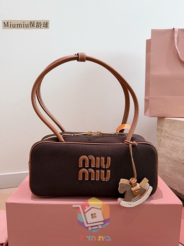 Tasche Miu Miu aus Canvas mit Lederbesatz 13
