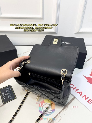 Gesteppte Tasche Chanel mit Überschlag und Kette 2