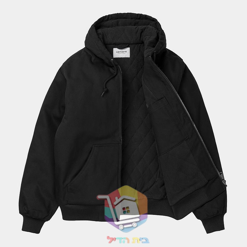 מעיל Carhartt WIP Active Jacket עם ברדס, חום, שחור