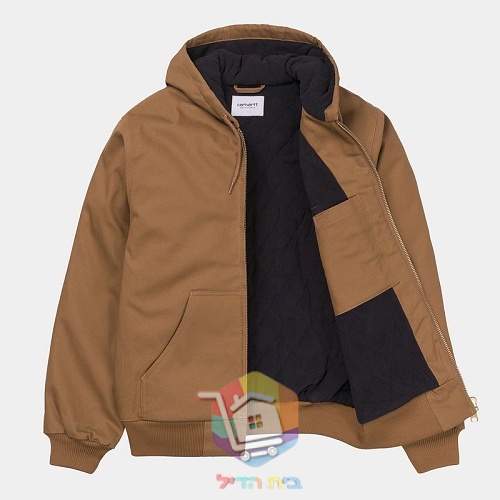 מעיל Carhartt WIP Active Jacket עם ברדס, חום, שחור 8