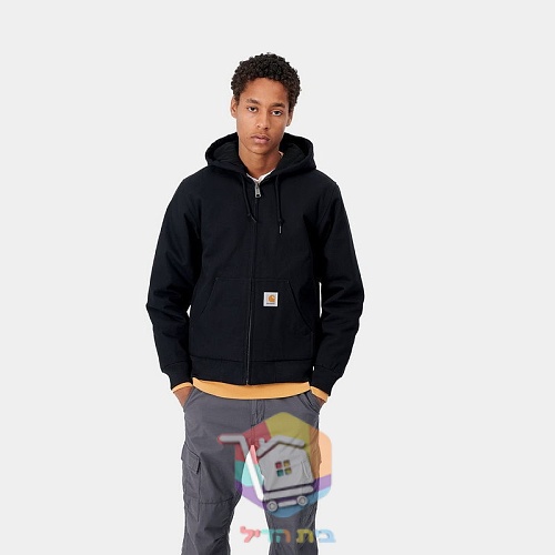 מעיל Carhartt WIP Active Jacket עם ברדס, חום, שחור 11