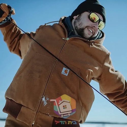 מעיל Carhartt WIP Active Jacket עם ברדס, חום, שחור 14