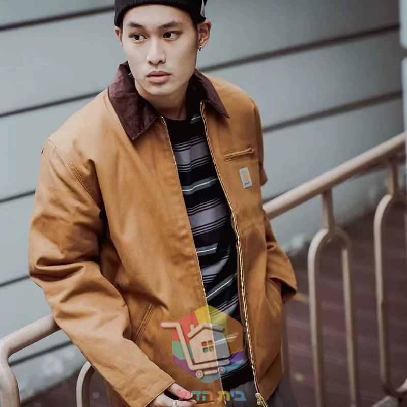 מעיל Carhartt WIP Detroit חום, שחור