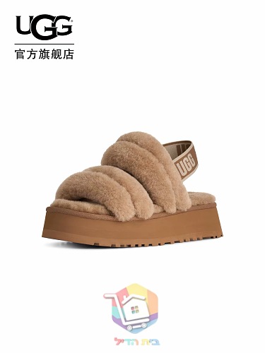 כפכפי UGG Fluff מפרוות כבש בארבעה גוונים 23