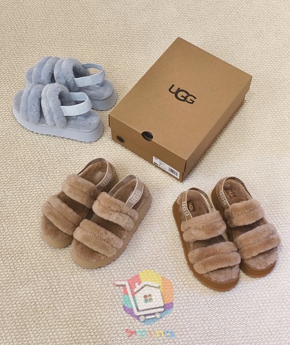 כפכפי UGG Fluff מפרוות כבש בארבעה גוונים 34