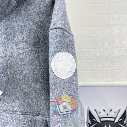קפוצ'ון פליז Canada Goose ברוכסן מלא, אפור 2