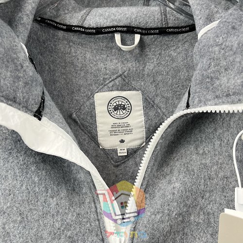 קפוצ'ון פליז Canada Goose ברוכסן מלא, אפור 3