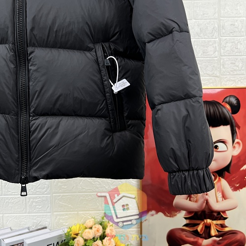 מעיל פוך Moncler עם צווארון עומד, תכלת או שחור, תמונה 2