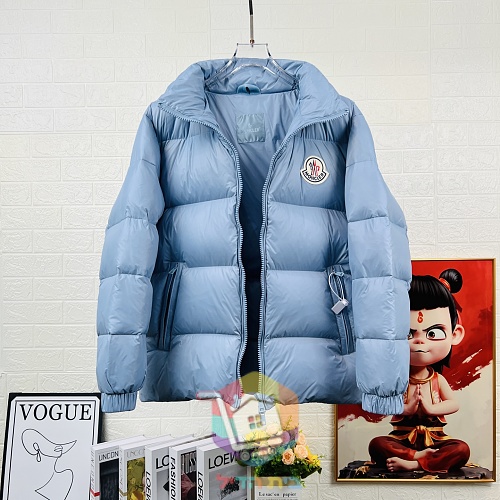 מעיל פוך Moncler עם צווארון עומד, תכלת או שחור, תמונה 16