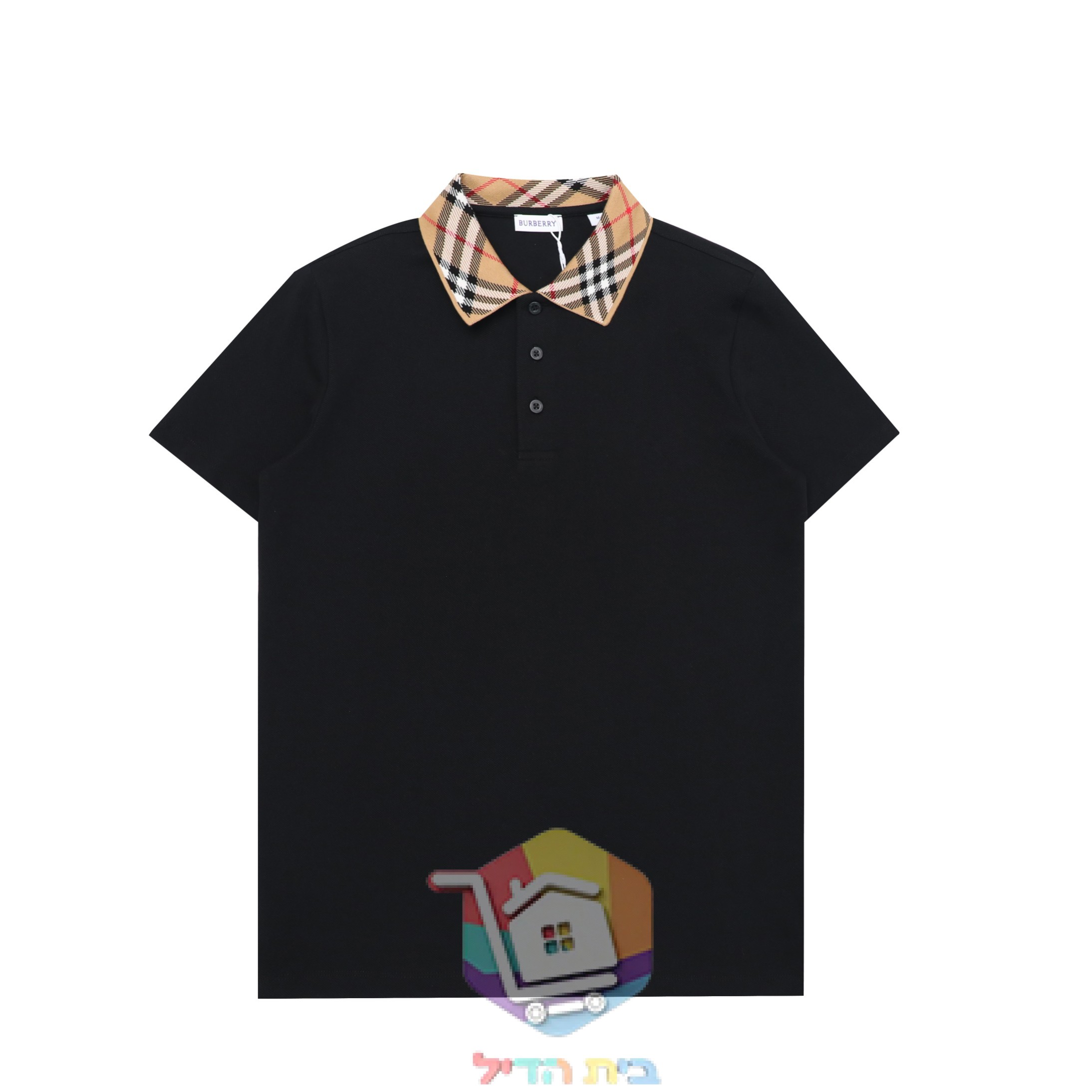 Polo Burberry com gola em xadrez, três cores