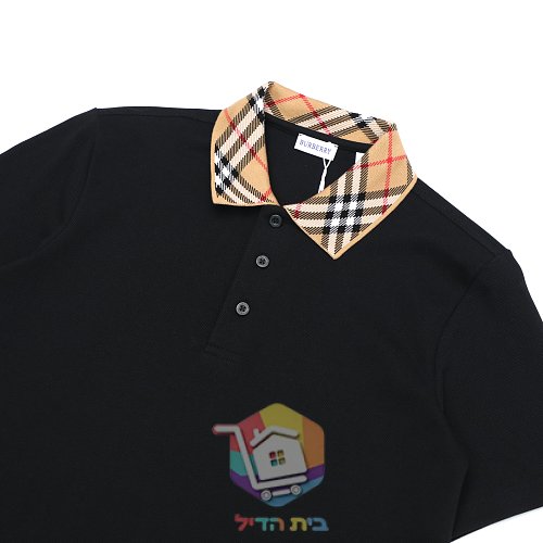חולצת פולו Burberry עם צווארון משבצות בארבעה גוונים 8