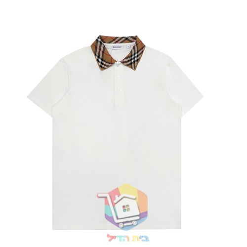 חולצת פולו Burberry עם צווארון משבצות בארבעה גוונים 11