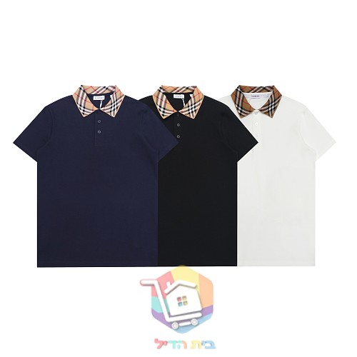חולצת פולו Burberry עם צווארון משבצות בארבעה גוונים 13
