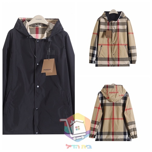 ז'קט Burberry עם קפוצ'ון במשבצות 9