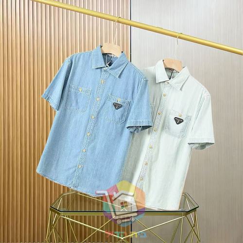 PRADA Jeanshemd mit kurzen Ärmeln 8