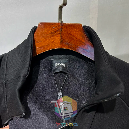 BOSS quarter-zip sweatshirt, black 5