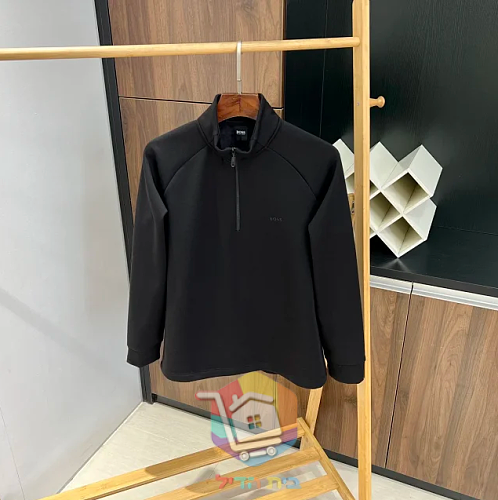 BOSS quarter-zip sweatshirt, black 6