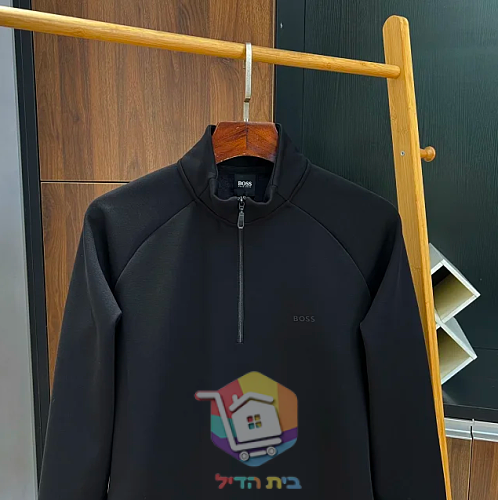 BOSS quarter-zip sweatshirt, black 11