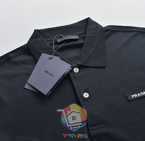 Prada long-sleeve polo shirt, black or navy 15