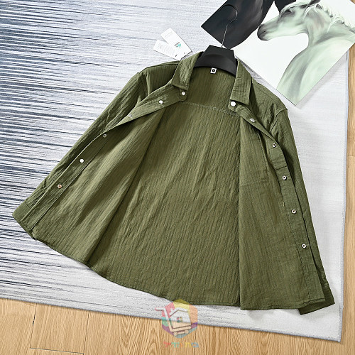 חולצה מכופתרת Lacoste מבד מקומט, ירוק זית או שחור, תמונה 3
