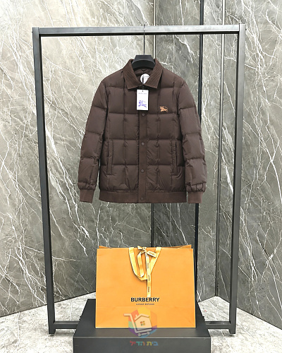 מעיל פוך Burberry עם צווארון סרוג וכפתורי לחיצה, שחור, בז' או חום, תמונה 6