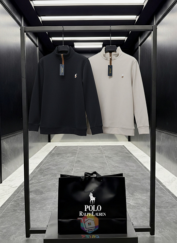 סוודר רבע רוכסן Polo Ralph Lauren עם טלאי מרפק, שחור או שמנת, תמונה 7