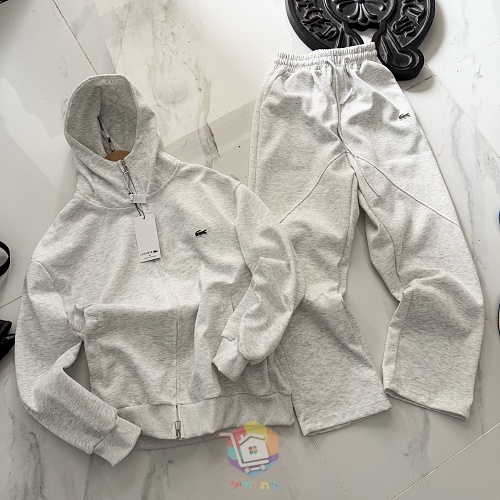 חליפת טרנינג Lacoste, קפוצ'ון רוכסן ומכנסיים, אפור בהיר או שחור, תמונה 4