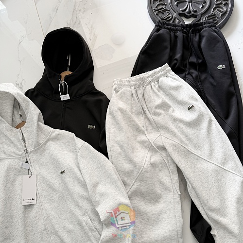 חליפת טרנינג Lacoste, קפוצ'ון רוכסן ומכנסיים, אפור בהיר או שחור, תמונה 7