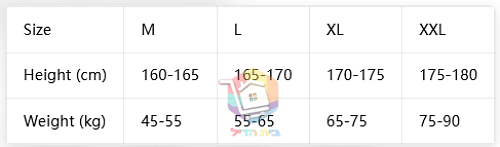 טבלת המידות של הספק
