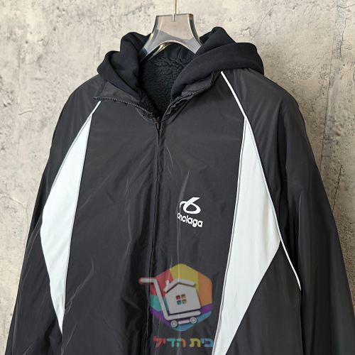 ז'קט רוח Balenciaga עם ברדס, שחור ולבן 13