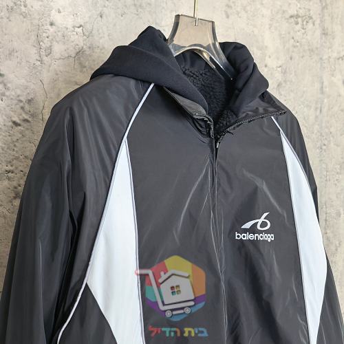 ז'קט רוח Balenciaga עם ברדס, שחור ולבן 15