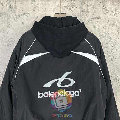 ז'קט רוח Balenciaga עם ברדס, שחור ולבן 16