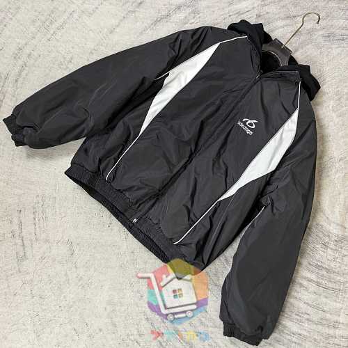 ז'קט רוח Balenciaga עם ברדס, שחור ולבן 18