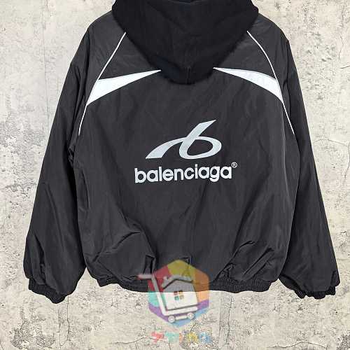 ז'קט רוח Balenciaga עם ברדס, שחור ולבן 20