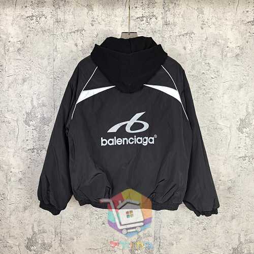 ז'קט רוח Balenciaga עם ברדס, שחור ולבן 22