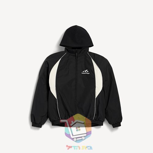 ז'קט רוח Balenciaga עם ברדס, שחור ולבן 25