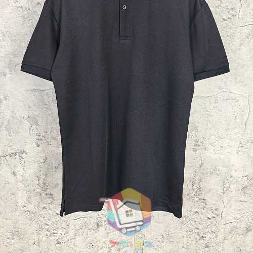 חולצת פולו Burberry מפיקה עם צווארון משבצות, שחור, לבן 3
