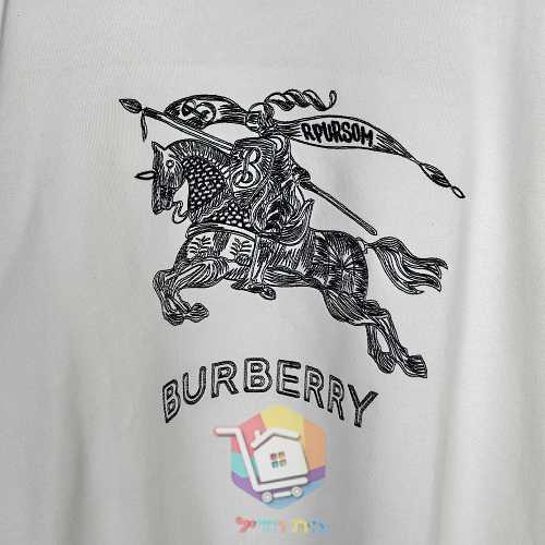 סווטשירט Burberry עם הדפס לוגו, לבן, שחור 4