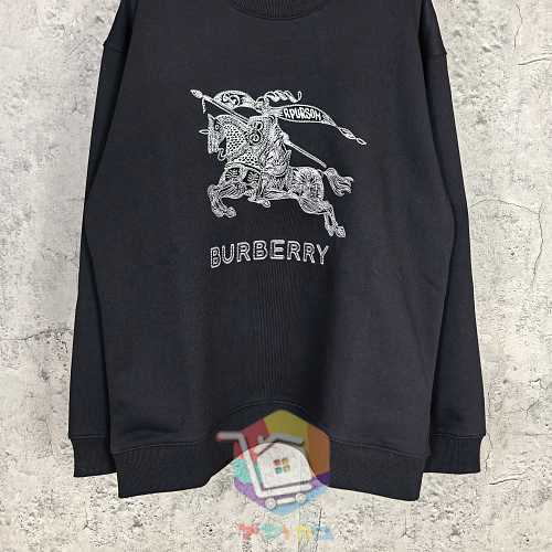 סווטשירט Burberry עם הדפס לוגו, לבן, שחור 12