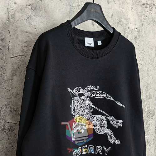 סווטשירט Burberry עם הדפס לוגו, לבן, שחור 15