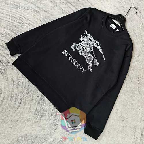 סווטשירט Burberry עם הדפס לוגו, לבן, שחור 18